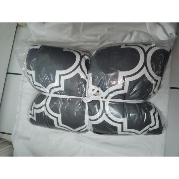 Comforter Set GRAY- Goose Down Alternative Queen Size Bedding Comforter Set - Picture 7 of 9